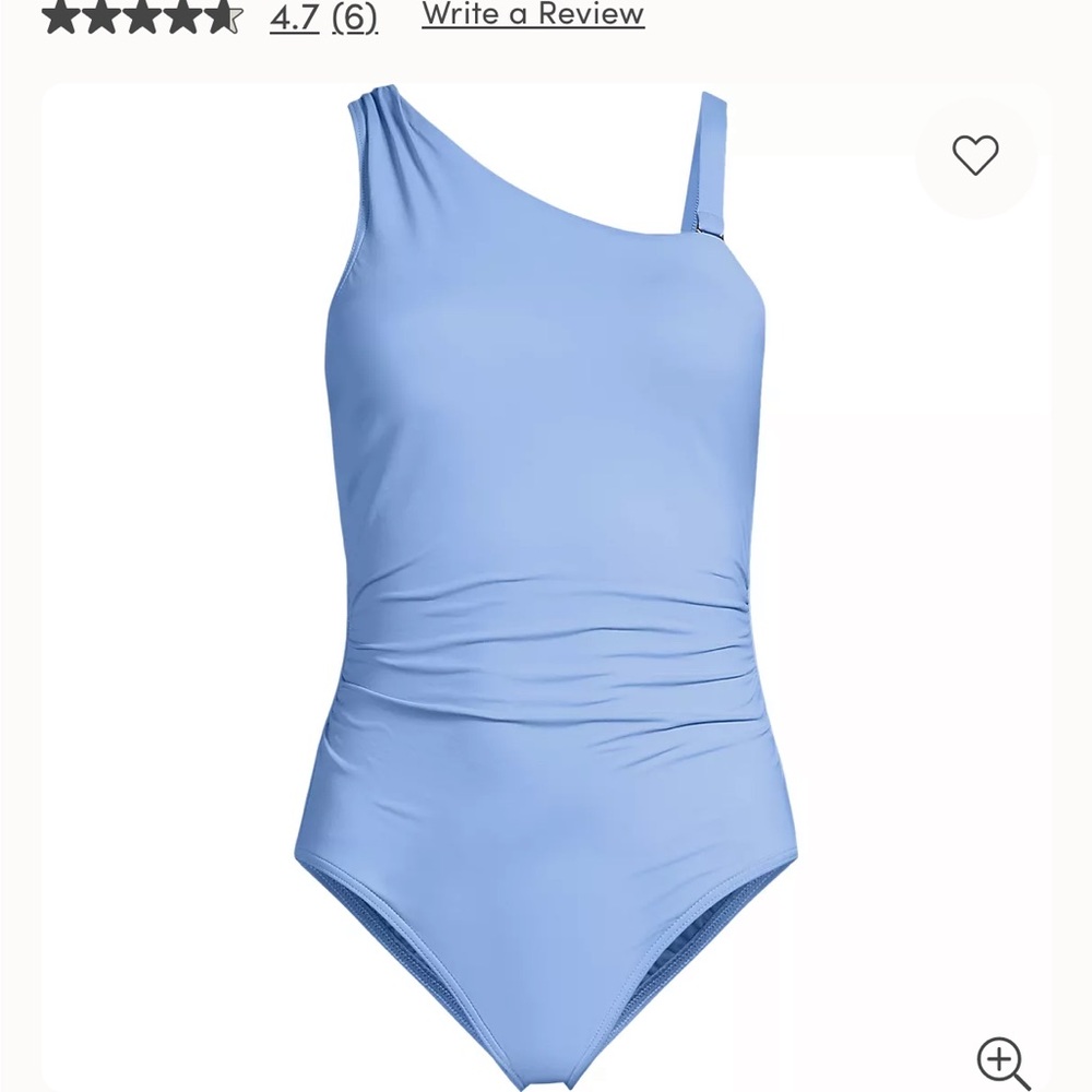 Lands' End Women's One-Shoulder Blue Swimsuit